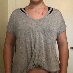 light gray top